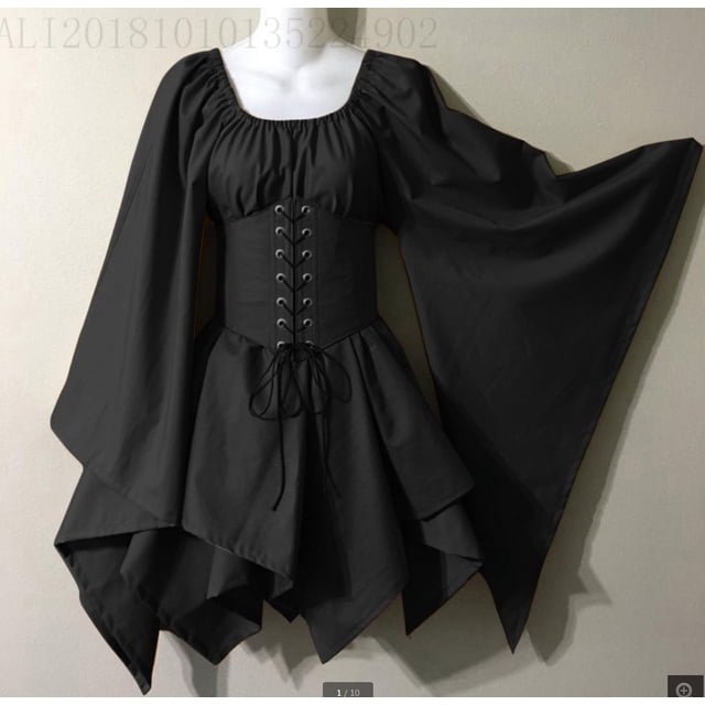 Disfraz de Halloween, vestido renacentista, medieval, retro, gótico, disfraz de escenario