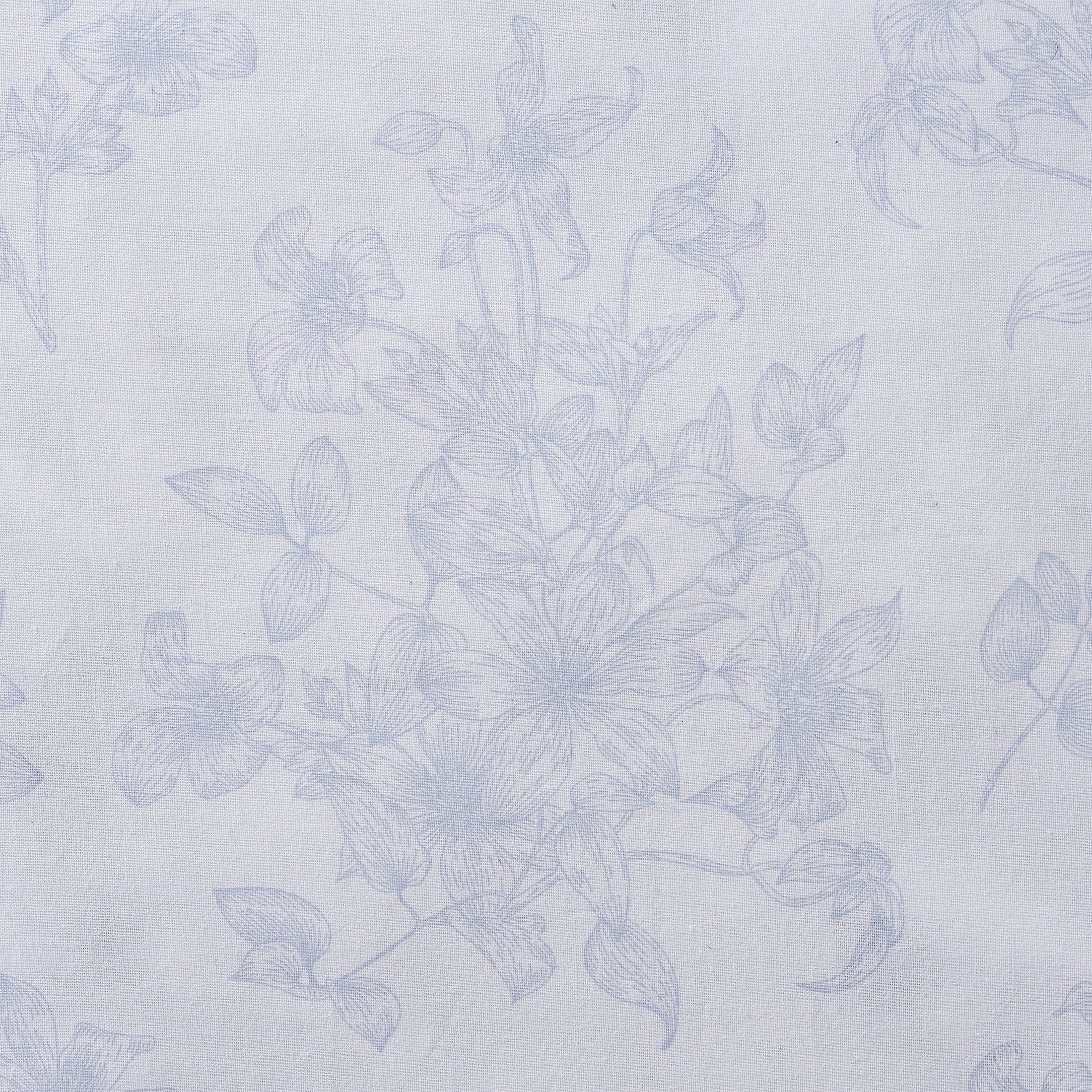 My Texas House 18 in x 18 in White/Blue Floral Toile Pleated Decorative Pillow