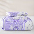 thumbnail image 5 of Manfei Cute Lavender Bow Quilt Full For Girls,Chic Letter F Monogram Full Bedspread Sets For Kids,3-Piece, 5 of 7