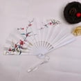 thumbnail image 4 of Folding Hand Held Fan Chinese Vintage Style Plastic Fan Double Sided Hanfu Accessories for Weddings Dancing Parties, 4 of 7