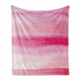 thumbnail image 1 of Peach Soft Flannel Fleece Throw Blanket, Hand Drawn Watercolor Brush Strokes Pattern Wet Paint Style Romantic Image, Cozy Plush for Indoor and Outdoor Use, 50" x 70", Pink Hot Pink, by Ambesonne, 1 of 6
