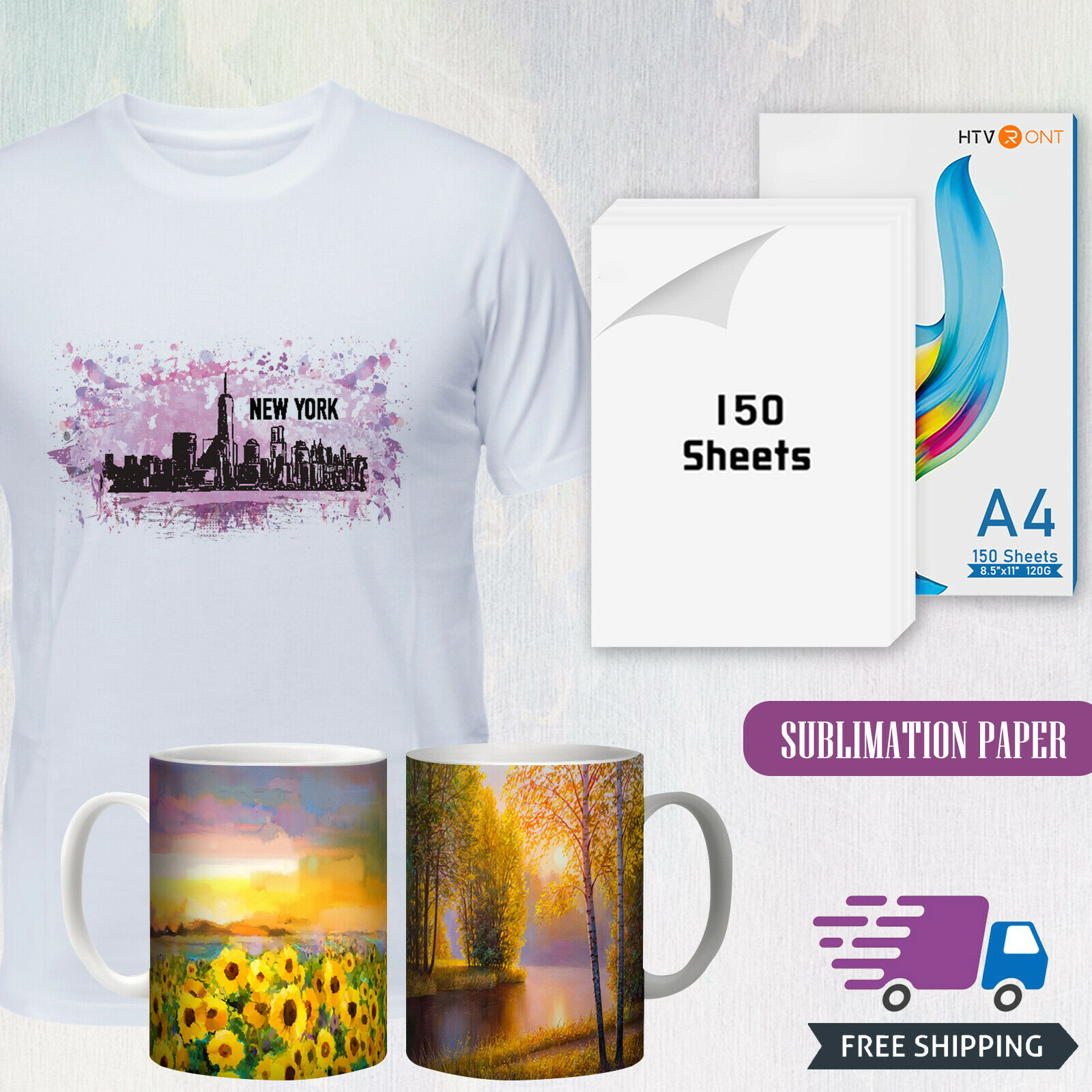 HTVRONT 8.5 x 11 Inch Sublimation Paper, 150 Sheets photo 4