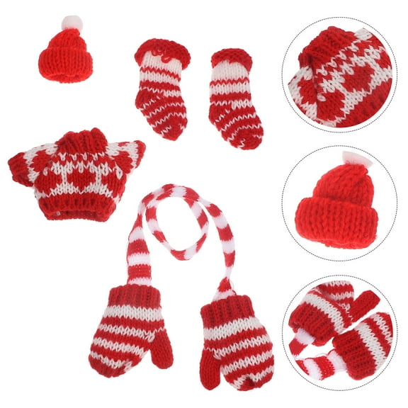 LOLIPPYY 1Set Small Winter Gloves And Hats For Dolls In Knit Design