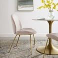 thumbnail image 6 of Modway Scoop Gold Stainless Steel Leg Performance Velvet Dining Chair in Pink, 6 of 6