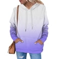 thumbnail image 2 of XFLWAM Womens Hoodie Sweatshirts Tie Dye Lightweight Long Sleeve Drawstring Pullover Tops with Pockets 2022 Spring Fall Tops Light Purple M, 2 of 5