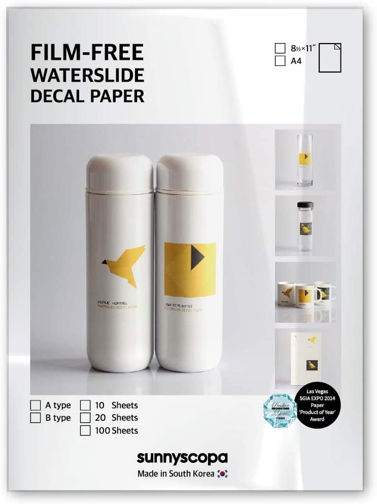 Sunnyscopa Laser Waterslide Decal Paper FilmFree Multiuse 8.5"x11
