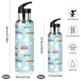 thumbnail image 2 of Yayeee 33oz Insulated Water Bottle Double Wall Stainless Steel with Flip Straw Lid, Blue Trains Pattern, 2 of 7