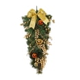 thumbnail image 2 of Corona colgante de puerta de al revés de Navidad, lazos exquisitos para festivales, decoración navideña, corona navideña para ventanas de Amarillo, 2 of 8