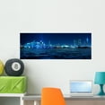 thumbnail image 1 of Miami Skyline Night with Wall Mural by Wallmonkeys Peel and Stick Graphic (36 in W x 13 in H) WM301472, 1 of 4