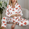 thumbnail image 6 of Fuzoiu Hand Drawn Watermelon Print Women's Long-Sleeved Pajama,Lounge Button Down Nightwear,Womens Notch Collar Pajama Set-Small, 6 of 7
