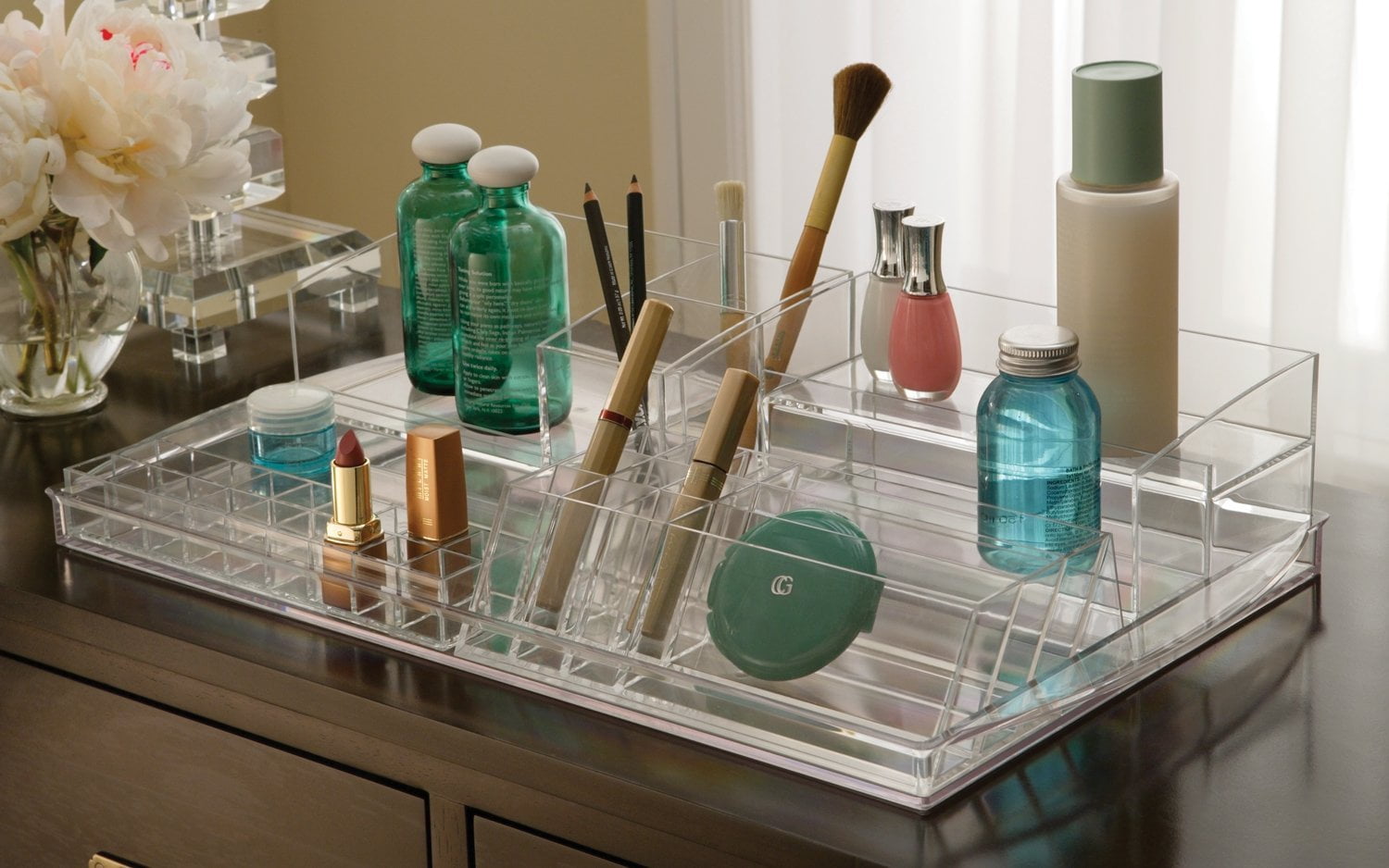 5 Piece Cosmetic Organizer Clear 4 H X 20 9 W 11 D Com