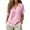 Pink, variant on Linen Cotton Tops For Women Summer V Neck Short Sleeve Tassel Trim Casual Solid Classic Holiday Resort Weekend Outdoor Easy Outfit Elegant Laid Back