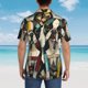 thumbnail image 4 of Balery Colorful Bulldog Duo Camisas hawaianas de manga corta para hombre, camisas playeras de corte holgado, camisas de vacaciones con botones,Medium, 4 of 7