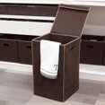 thumbnail image 2 of SHIQI-SimpleHouseware Foldable Laundry Hamper Basket with Lid, Brown, 2 of 4