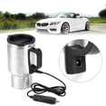 thumbnail image 3 of Lefu 12V Car Heated Mug 500ml Insulated Travel Coffee Cup Silver + Black, 3 of 9