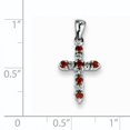 thumbnail image 3 of 14k White Gold Garnet Diamond Cross Necklace Pendant Charm Religious Fancy, 3 of 7