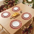 thumbnail image 3 of Unique Bargains Set of 6 Round Farmhouse Placemats for Dining Table Decor Red, 3 of 6