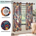 thumbnail image 3 of Yayeee Window Curtains Light Filtering 63"x42" Grommet Panel Pair Home Living Room Decor, Beige Geometric Eagle, 3 of 7