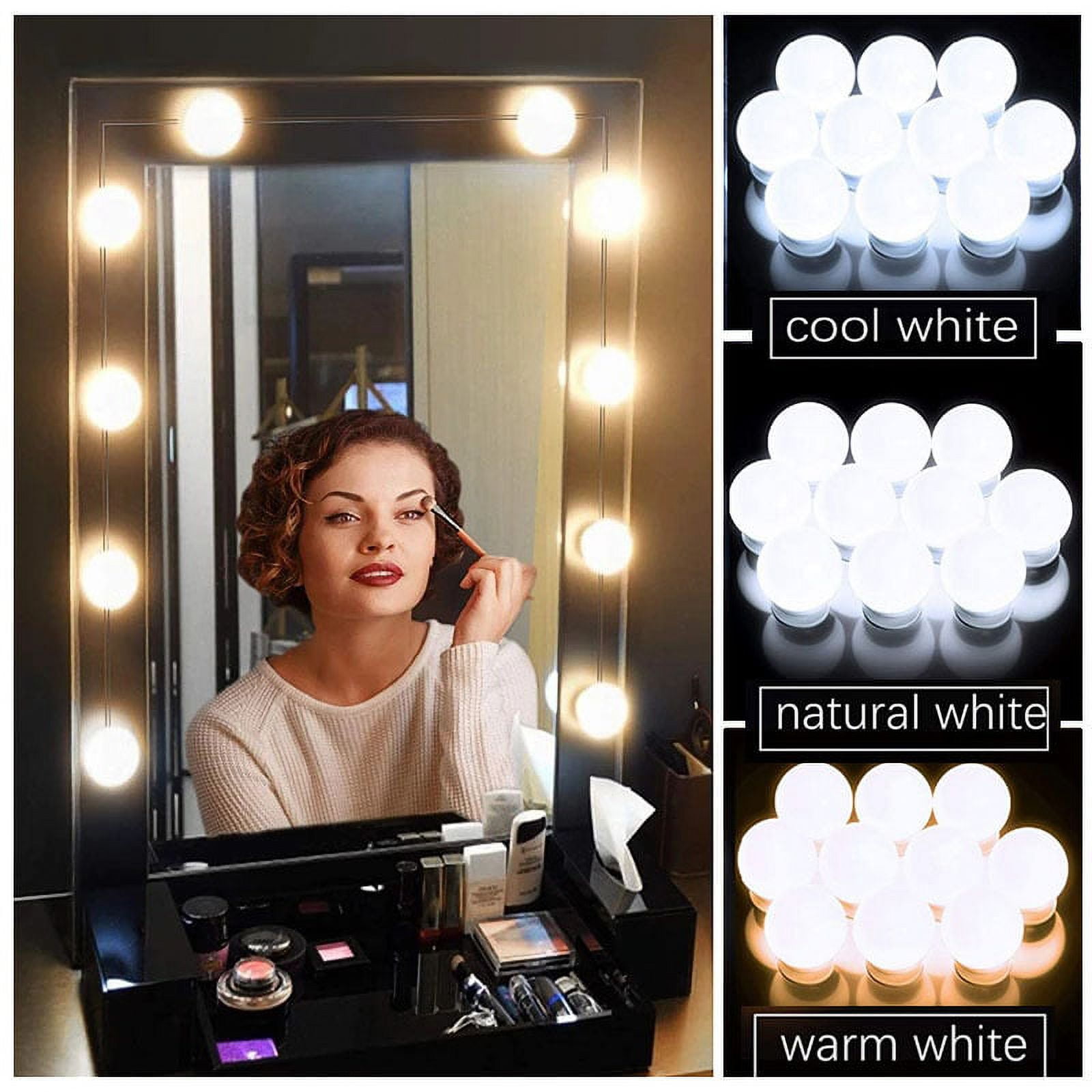 14 Pcs Led Makeup Mirror Lights Dimmable Touch Control Vanity Mirror Lights  Bathroom Mirror Light with Usb Cable Led Strip Lights Dressing Mirror