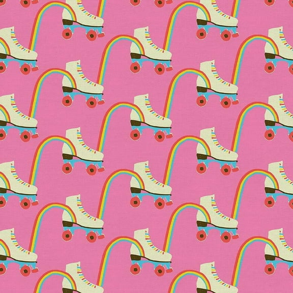 Rainbow skate fabric - Good Times Roll cotton - Sold by the Quarter Yard