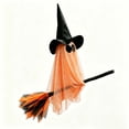 thumbnail image 2 of Halloween Hanging Ghost Decor, Flying Ghost Witch Ornament with Hat and Broom, Spooky Hanging Decorations for Door, Wall, Window, Tree, Porch, Yard, Party, Indoor Outdoor Halloween Home Decor, 2 of 6
