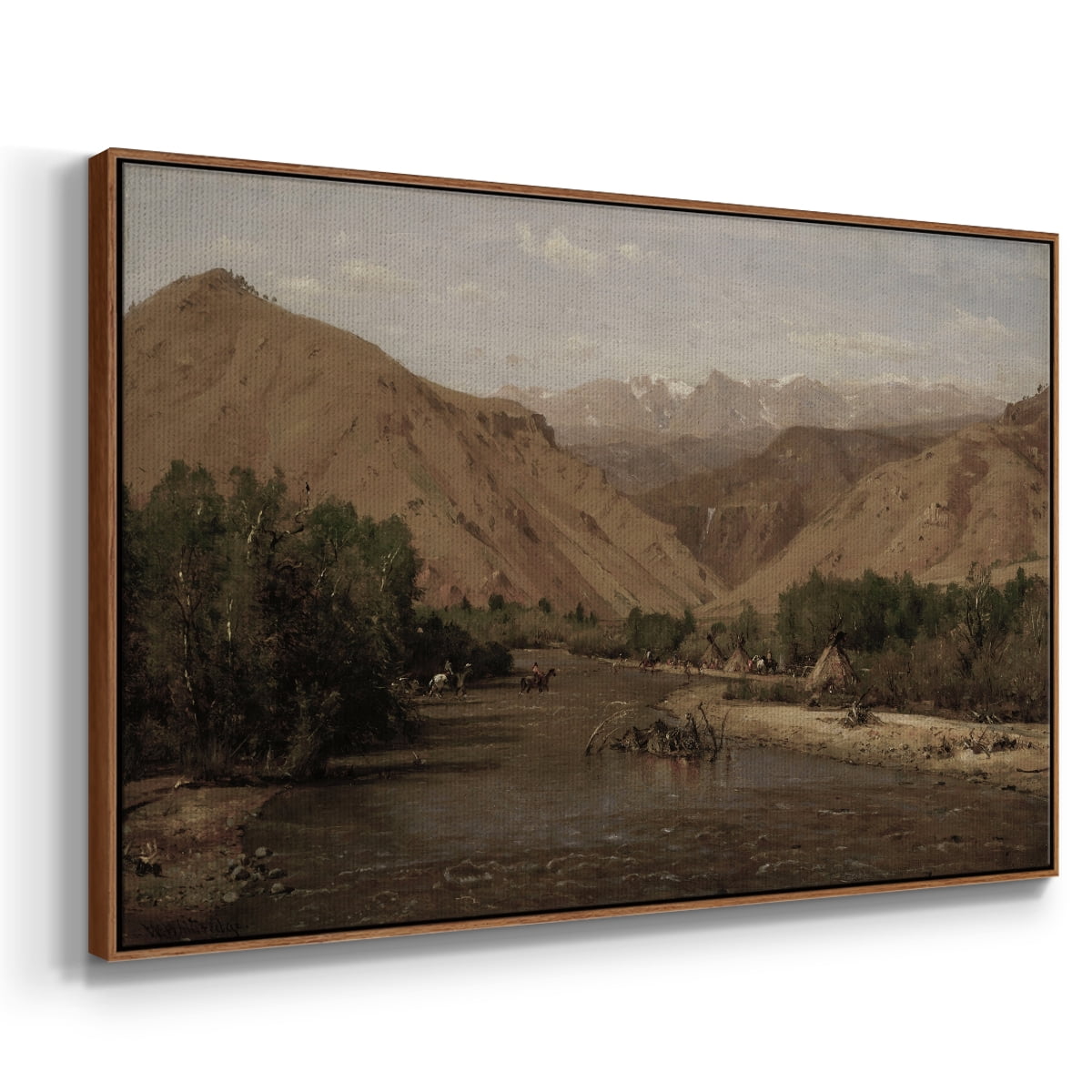 Vintage Landscape-CCXXVI By Wexford Home Framed in Walnut Wood Gallery Wrapped Canvas 25 in. x 37 in.