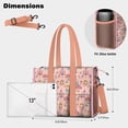 thumbnail image 5 of Teacher Tote Bag,Princess Mushroom Castle Pattern Teacher Utility Tote Bag,Large Work Tote Bags for Women with Multiple Pockets,Top Zipper Closure,13.8x10.6x6.7 Inch, 5 of 5