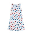 thumbnail image 4 of YOUYEDIAN Independence Day Girls Dress Patriotic Sleeveless Dress 2026 Summer Cute Sun Dress White Stars Striped Midi Dress,White 11-12 Years, 4 of 5