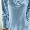 thumbnail image 6 of Velvet Dress for Women Cowl Neck Wedding Dress Long Sleeve Ruched Pencil Vintage Cocktail Mini Dresses, 6 of 9