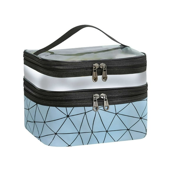 DHARMONAL Makeup Bags Double Layer Travel Cosmetic Make Up Organizer Toiletry Flight Attendant Luggage Toiletry Kits Bulk Make up Bag Large Make up Organization And Storage Cute Makeup Organizer