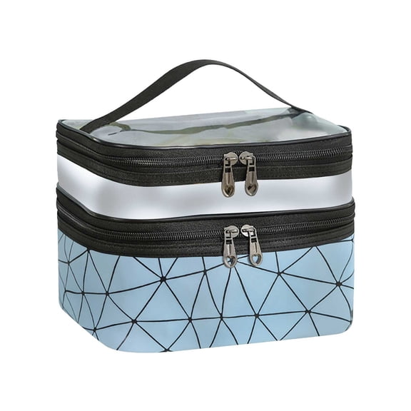 Double Layer Travel Cosmetic Bags Makeup Organizer for Women Stylish Toiletry Storage Pouch for Travel & Daily Use