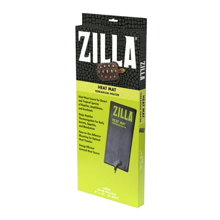 Zilla Terrarium Heat Mat for Reptiles, Black, Large, 50-60 Gallon, 24 Watt