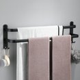 thumbnail image 3 of Toallero de baño, soporte para ropa, gancho para armario, perchero para puerta de baño o cocina 2 capas 30cm, 3 of 8