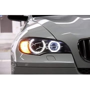 iJDMTOY White H8 LED Angel Eyes Compatible with BMW 128i 135i 1M 328i 335i M3 535i 550i M5 Z4 X1 X5 X6, (2) Halo Ring Marker Bulbs Powered by 20W High Power 7000K LED Lights