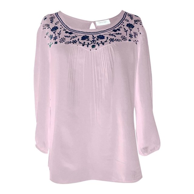 Blusa George Talla M Estampado Localizado Rosa