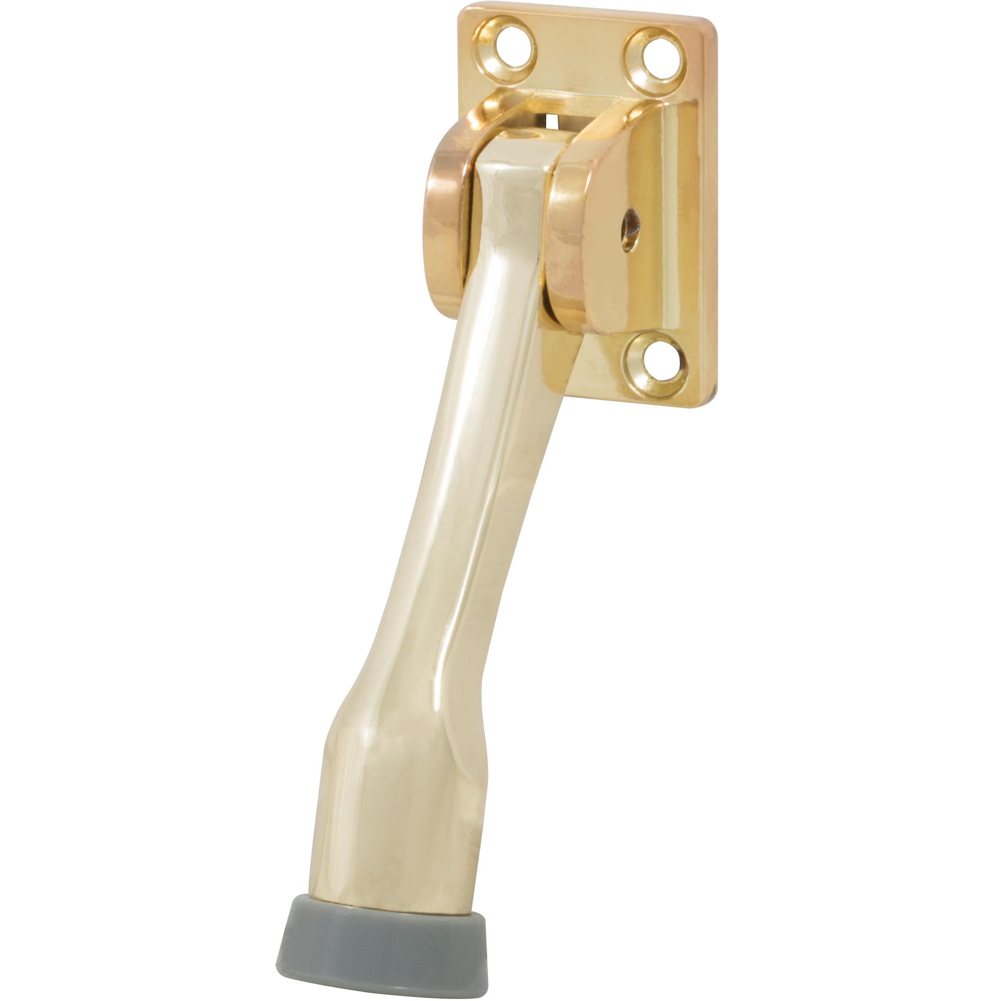 Heavy-Duty Kick-Down Stop with 4 Screws, 4 Inches, Polished Brass by ...