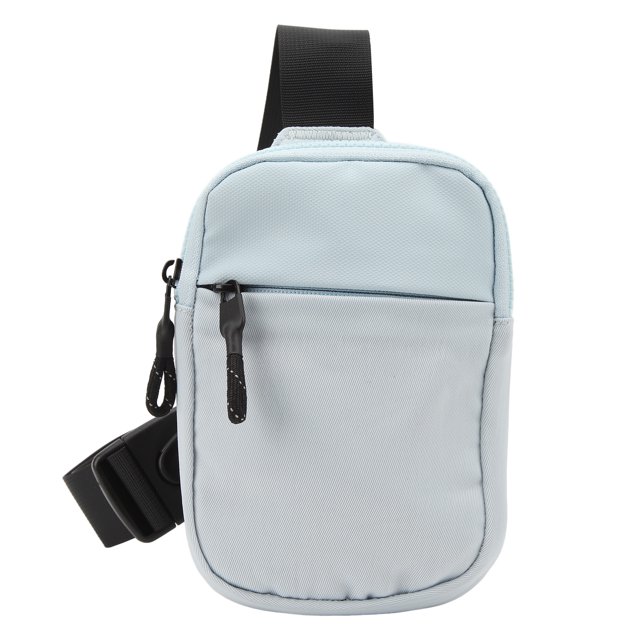 Bolso bandolera pequeño y ligero para hombres y mujeres, perfecto para correr, andar en bicicleta, viajar, ir de compras. Bolso bandolera impermeable de color azul claro.
