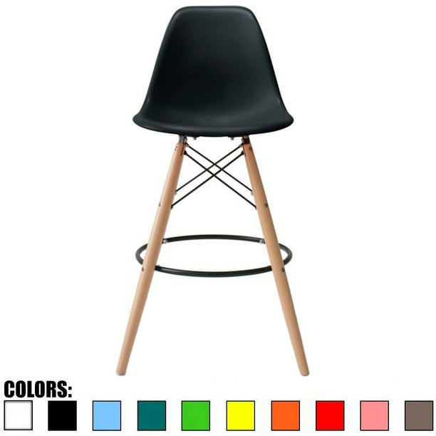 2xhome Black 28" Seat Height Modern Plastic Style Bar Stool
