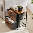 thumbnail image 4 of edx Nightstands Set of 2 with 2 Storage Drawers - Side Table for Bedroom, Living Room, Closet, College Dorm, 20" Height, Rust Brown, 4 of 8