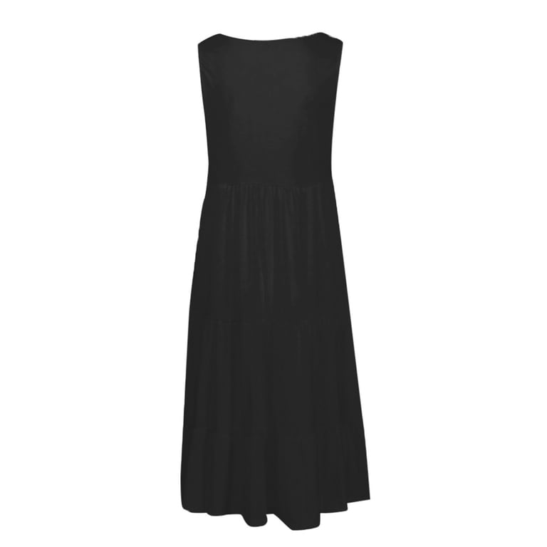 black short dress with thick straps Rhinestone Strap Versatile enough to dress up with heels and jewelry or down with sneakers and a denim jacket BCBG Women's Wide-Strap Square Neck