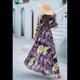 thumbnail image 5 of Vestido Informal de con Cuello en V y Media para Mujer, con Estampado Floral, para Invitadas de Boda, y Verano. Azul Real M, 5 of 10