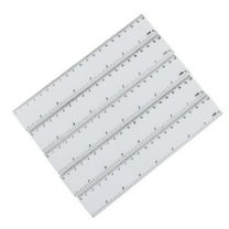 Masteelf 4pcs 8 inches Plastic Ruler Straight Ruler Plastic Measuring Tool Strong Hard Mathematical Geometry Tool (White)