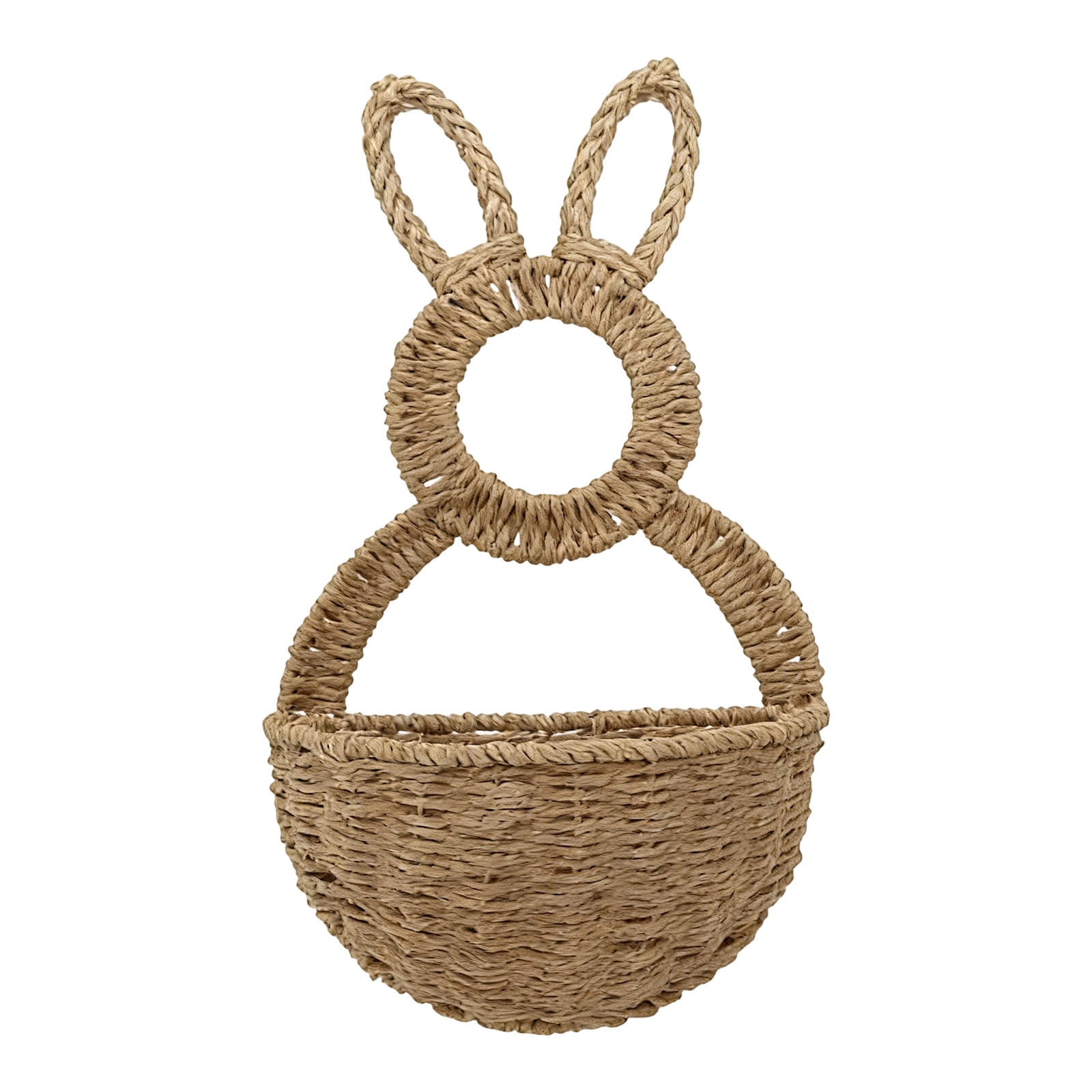 Hare Shape Basket Woven Plastic Easter Basket Wall Ornament For Holiday Decoration Indoor and Outdoor Display