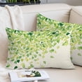 thumbnail image 2 of Green Leaves Throw Pillow Covers, Gradient Spring Plants Rustic Botanical Soft Breathable Pillow Cases with Invisible Zipper for Sleeping, Toddler Pillowcases for Couch Bed Sofa Chair 12x20 Inches, 2 of 9