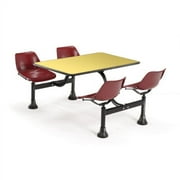 Best Cluster table with maroon seats and 30"x48" yellow top BEF2912924