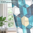 thumbnail image 4 of Yayeee Window Curtains Light Filtering 63"x42" Grommet Panel Pair Home Living Room Decor, Blue White Geometric Patterns, 4 of 7