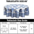 thumbnail image 2 of Vintage Floral Tablecloth Round 60 Inch Blue Flower Fabric Table Cover Washable Wipeable Table Cloth for Home Party Kitchen Outdoor Indoor, 2 of 8