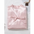 thumbnail image 6 of PMVFHDE Women Satin Bridal Dressing Gown Silk V Neck Bathrobe With Belt Pink,L, 6 of 7