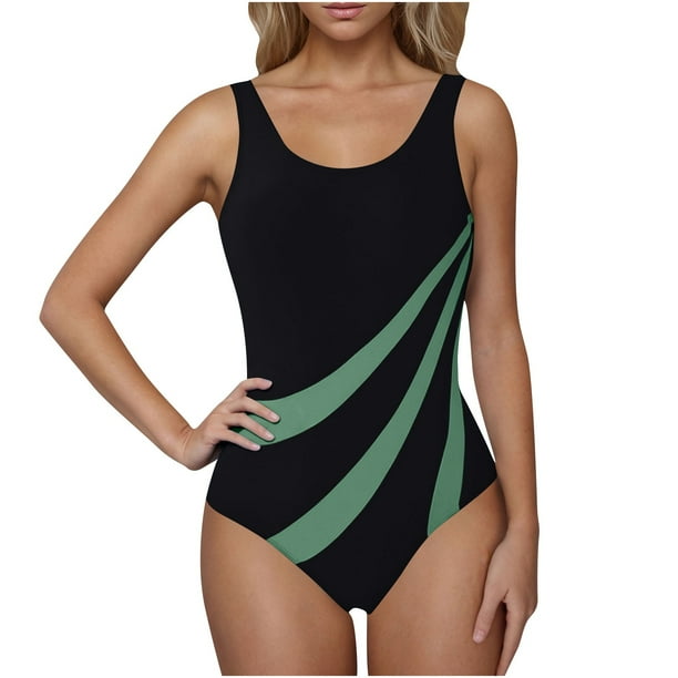Traje de Baño de Color Sólido de las Mujeres, Nueva Pieza sin Espalda para la Playa Y la Piscina, Traje de Baño de Verano de Moda Casual con Cobertura Sexy