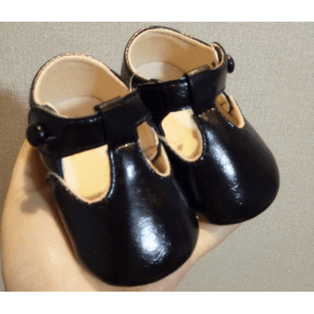 

Toyella Baby shoes toddlers soft sole candy color Black Inner length12